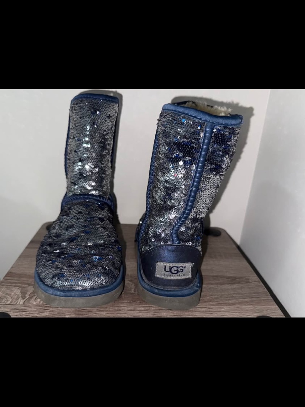 UGG Navy Sequin Boots